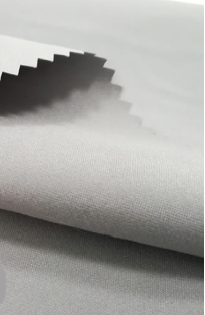 JS-DGAI  斜紋磨毛桃皮絨PU白  戶外防水塗層布料 沖鋒衣棉服裝面料 細節-5